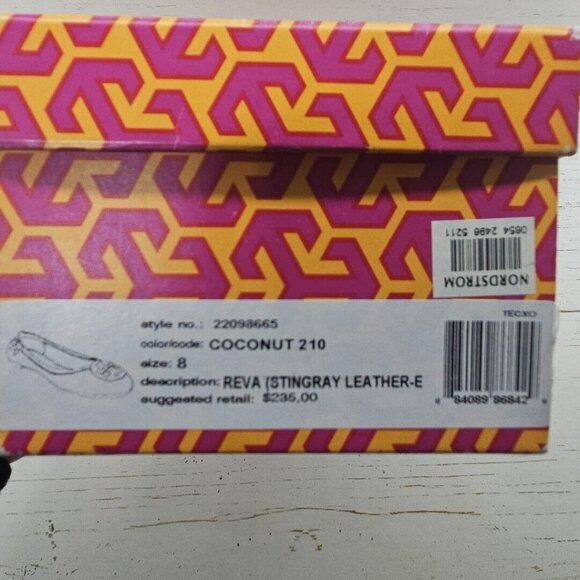 Tory Burch Reva Coconut Brown Stingray Leather Ballet Flats Womens Size‎ 8 - Picture 11 of 12